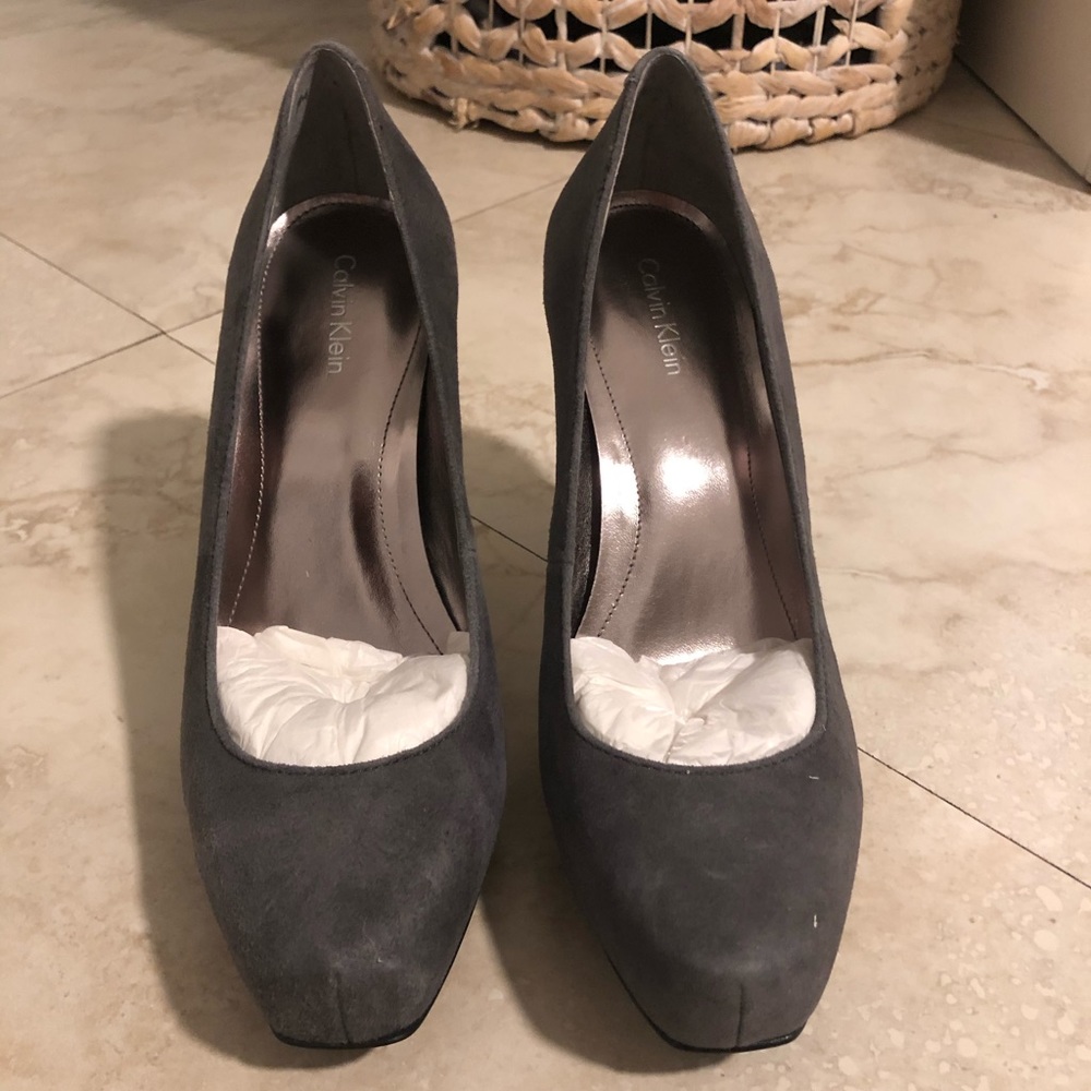 Calvin Klein Suede Heel Pump